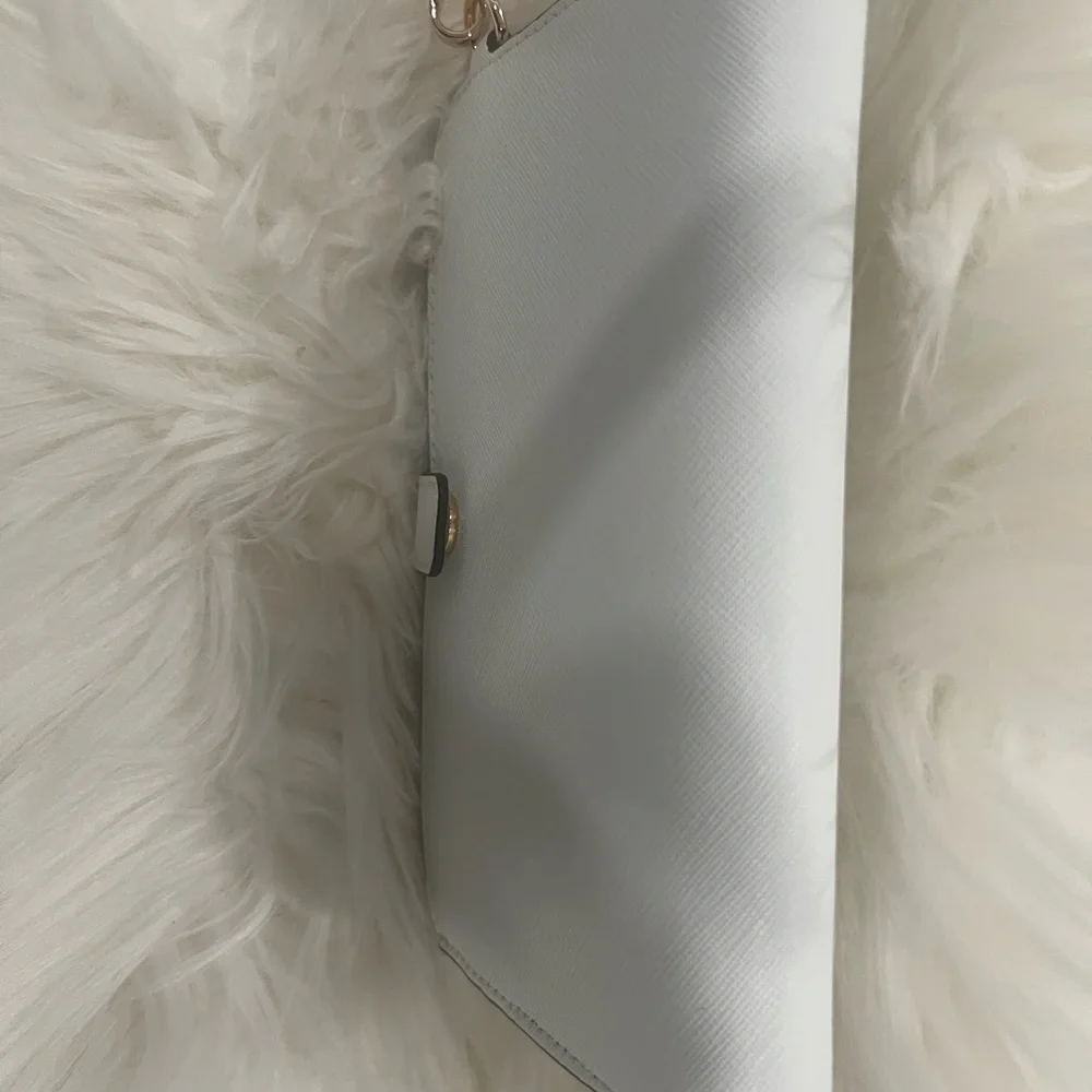 Michael Kors White Wristlet with Gold Details